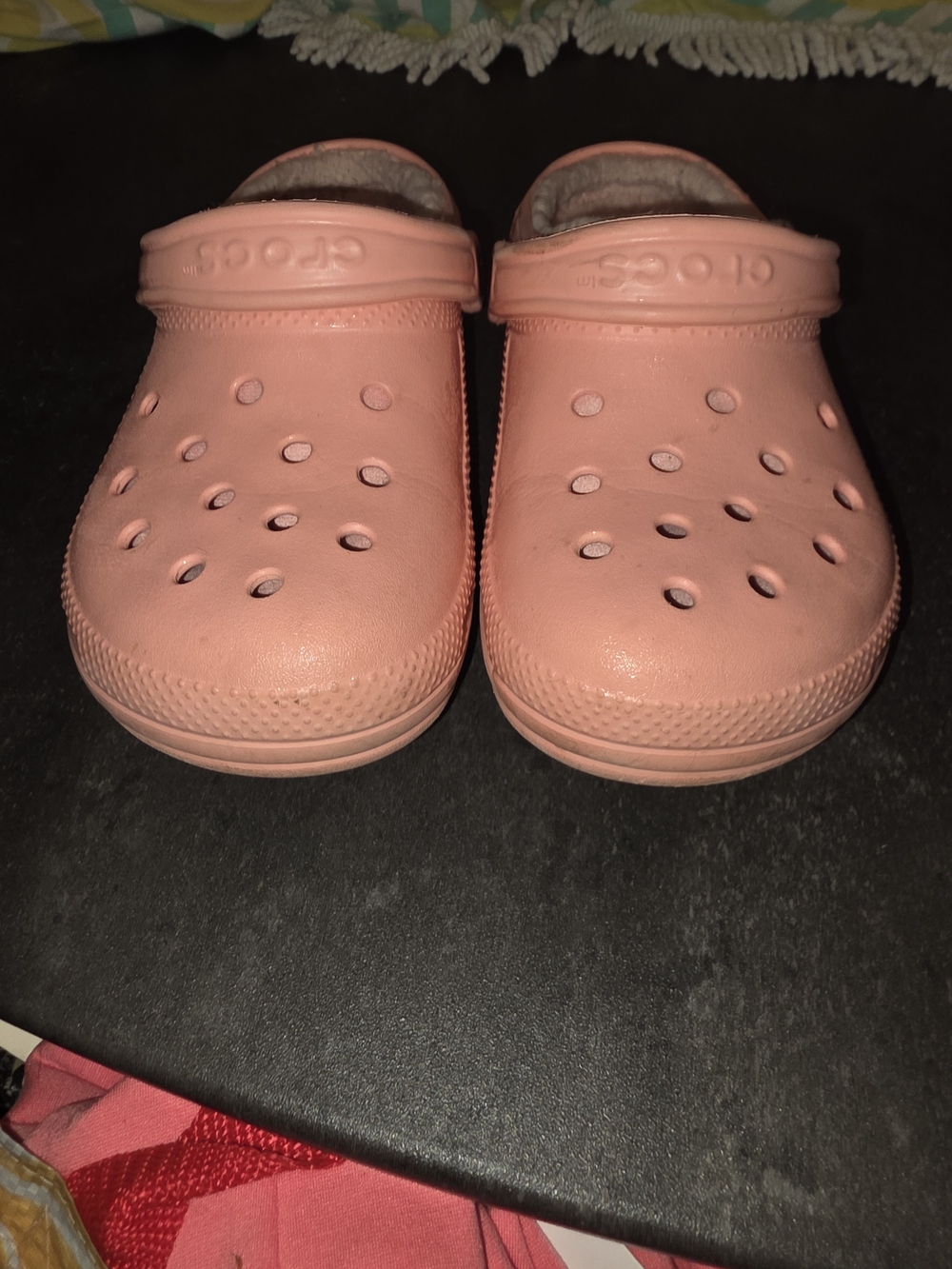 Womens Coral Pink Fur Lined CROCS 8